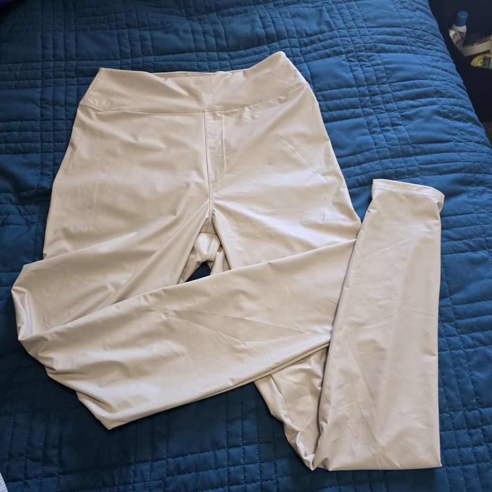 **Tall/Long** Inseem - Aerie Faux Leather Leggings - Cream